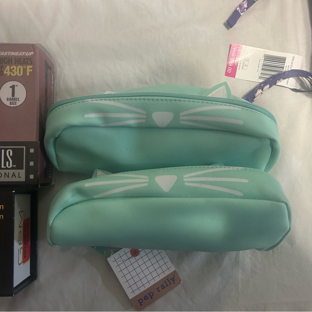 •2-Pep Rally cat animal, pencil pouch, NWT